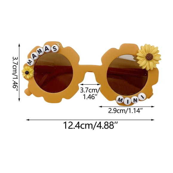 Gafas de sol para niños, tendencia de moda, gafas de sol de viaje para bebés, girasol, alfabeto, flor, forma linda, gafas de sol para niños, sombrilla de moda, espejo