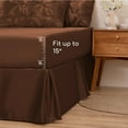 thumbnail image 7 of MR&HM Satin Comforter Set Queen Size 7 Pieces - Luxurious Pinch Pleat Bedding Set, Silky Queen Comforter, Flat Sheet, Deep Pocket Fitted Sheet with Corner Straps, Satin Pillowcases & Shams (Brown), 7 of 7