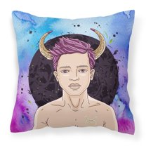 Carolines Treasures BB7318PW1818 Taurus Zodiac Sign Fabric Decorative Pillow  18H x18W multicolor