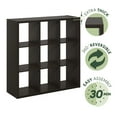 thumbnail image 6 of Furinno CUBICLE Open Back Decorative Cube Storage Organizer in 9-Cube Dark Oak, 6 of 8
