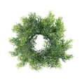 thumbnail image 2 of Christmas Candle Wreath Rings with Red Berries, 13.4" Artificial Cedar Mini Wreaths for Table Centerpiece, Cabinet, Window & Holiday Decor, 2 of 6
