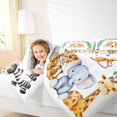thumbnail image 4 of Feelyou Kawaii Dalmatian Dog Full Size Comforter Sets for Kids, Hippo Zebra Wildlife Bedding Comforter Set, Green Leaf Plant Reversible Bedding Sets, Ultra Soft Bedroom Decor, 3 Pieces, 4 of 8