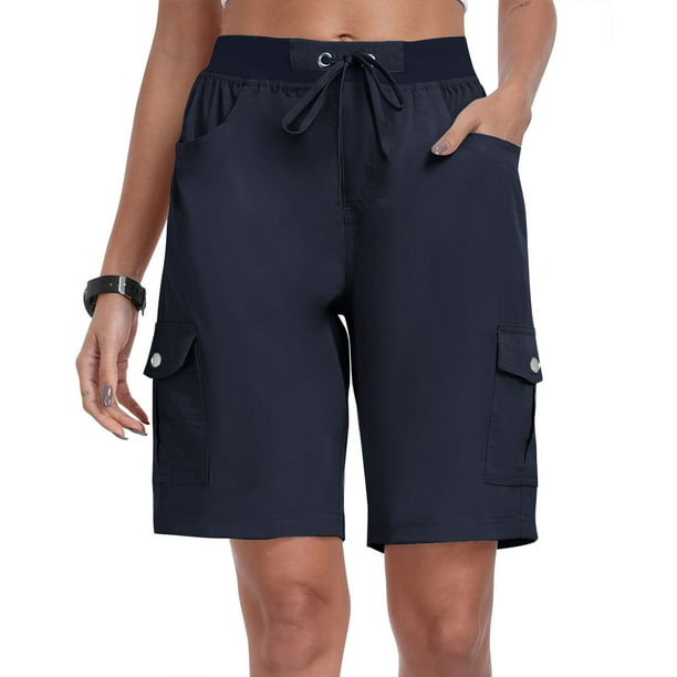 Puntoco Pantalones Cortos de Verano para Mujer Moda 2024 Pantalones Cortos para Mujer con Bolsillos Sueltos Informales Elegantes Ligeros para Mujer Pantalones Cortos Cargo holgados para Senderismo