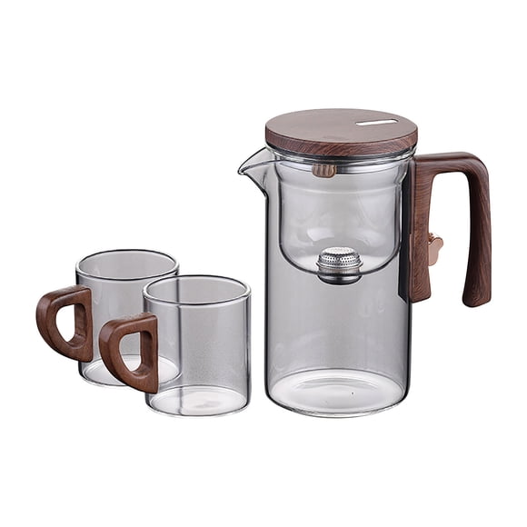 Tea Infuser Glass Teapot with Magnetic Filter, High Borosilicate Glass Brewing Pot for Loose Leaf Tea, Heat-Resistant Tea Set with Fine Mesh Strainer, Easy-Clean Home Tea Maker