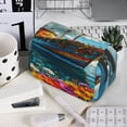 thumbnail image 7 of Sikiie Floral Ship On Ocean Print Flip Double-layer Pencil Case, All-purpose Stationery Bag for Study and Office, Zipper Design, Unisex, 7 of 7