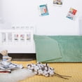 thumbnail image 5 of Ntbay Flannel Fuzzy Soft Warm Cozy Toddler Blanket, Fluffy Warm and Lightweight Reversible Stripes Design Toddler Plush Blanket for Stroller, Crib, Travel, 30" x 40", Mint, 5 of 6
