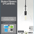 thumbnail image 6 of Better Homes & Gardens 56” Black Pendant Ceiling Light, Adjustable Cord Glass Shade, LED Bulb Included, 6 of 12
