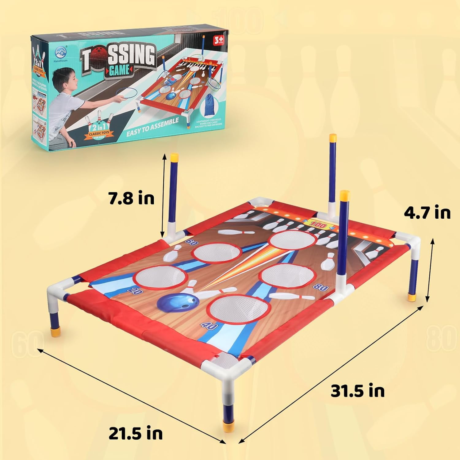 Agoplee 2-in-1 Bean Bag Toss Game for Kids, Kids Cornhole, Family Party Party Supplies for Kids, Gift for Boys Birthday or Christmas for Toddlers