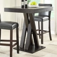 thumbnail image 2 of Coaster Modern Wood Square Criss Cross Base Pub Table in Cappuccino, 2 of 4
