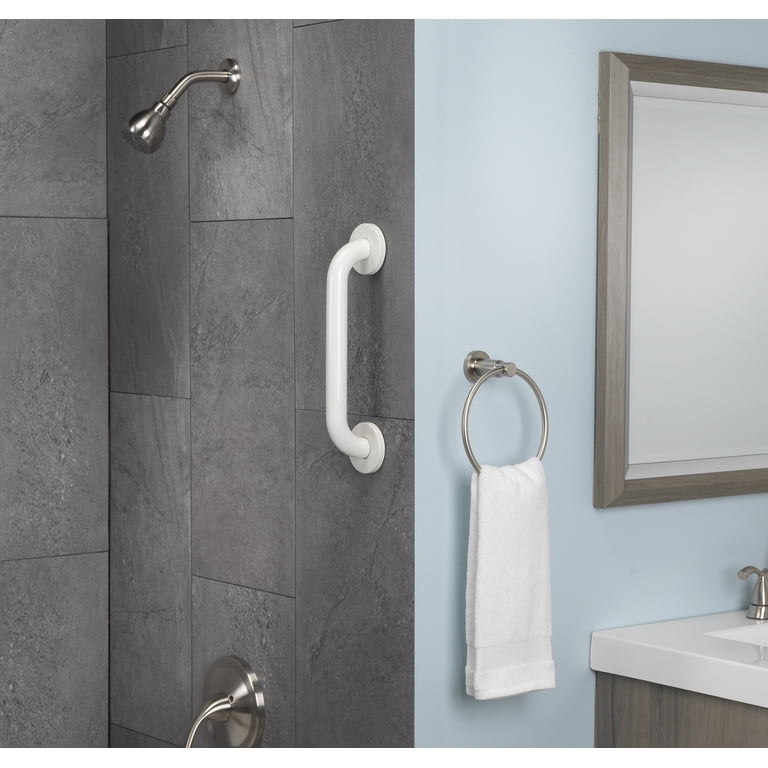 WingIts Standard Grab Bar - 12-Inch White Stainless Steel, Polyester Painted, For Bathroom Safety & ADA Compliance