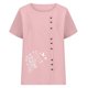 thumbnail image 5 of Xuyuer Women's Spring And Summer Shirts Round Neck Short Sleeve Button Fashion Printed T-Shirt Summer Casual Trendy Blouses Tops, 5 of 5