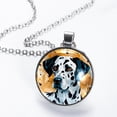 thumbnail image 2 of Spotted Dog Glass Design Circular Pendant Necklace - Elegant Statement Piece for Women, 2 of 5