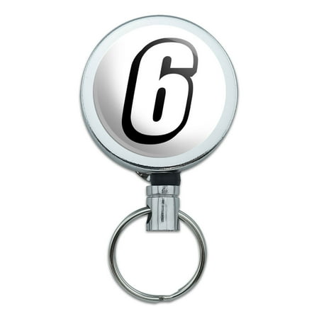 6 Number Six Retractable Belt Clip Badge Key