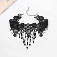 thumbnail image 1 of 1 Uds. Gargantilla de encaje negro, collar de cuentas, collares con borlas, Gargantilla de flores huecas góticas, accesorios de joyería para mujeres y niñas ER, 1 of 5