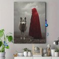 thumbnail image 4 of Red Riding Hood Wolf Canvas Wall Art 15.75x11.81 Inches, 4 of 8