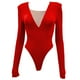 thumbnail image 4 of Elegante mono de manga larga con cuello en V para mujer: muy elástico, se ajusta al cuerpo, con detalles de malla, perfecto para fiestas en la playa y eventos en la costa., 4 of 4