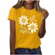 thumbnail image 1 of Camisas de Manga Corta para las Mujeres Moda Casual Impresión Cuello Redondo Suéter Tee Blusas, 1 of 3