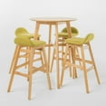 thumbnail image 6 of GDF Studio Tenley Mid Century Modern Upholstered 5 Piece Bar Set, Green Tea Fabric and Natural Oak, 6 of 6