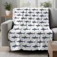 thumbnail image 2 of Blue Grey Sharks Blanket Soft Cozy Warm Throw Blanket for Couch, Plush Fuzzy Flannel Fleece Blankets for Sofa, Modern Coastal Ocean Animals Bed Blankets Lightweight Gifts for Women, 40"x50", 2 of 9