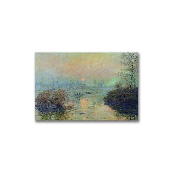 Trademark Fine Art "Sun Setting Over The Seine" Canvas Wall Art by Claude Monet