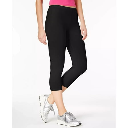 HUE Women's Soft Cotton Capri Leggings Black S Small