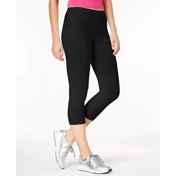 HUE Women's Soft Cotton Capri Leggings Black S Small