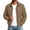 Khaki, variant on FEIIBMOYRIA Men's Full Zip Jackets Men Lapel Collar Ribbed Trim Zipper Side Pockets Jackets Lightweight Casual Classic Closure Everyday Commute Outerwear Jackets