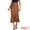 Brown, variant on DARING DIVA Women's Satin High Waist Elastic Waist Split A Line Midi Skirts M Green