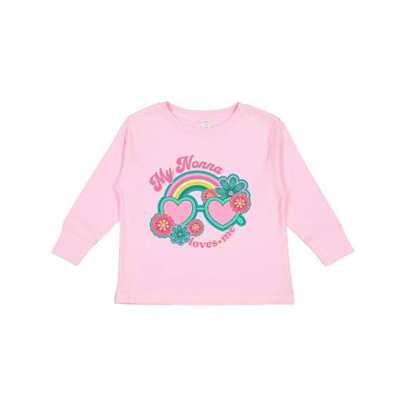 Inktastic Nonna Loves Me Girls Granddaughter Rainbow Girls Long Sleeve Toddler T-Shirt