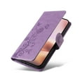 thumbnail image 6 of Designed for iPhone 16 Plus Case Wallet,Women Flip Folio Cover with Butterfly & Flower Embossed PU Leather Stand Credit Card Holders Slots Wrist Strap Shockproof Phone Case,Purple, 6 of 11