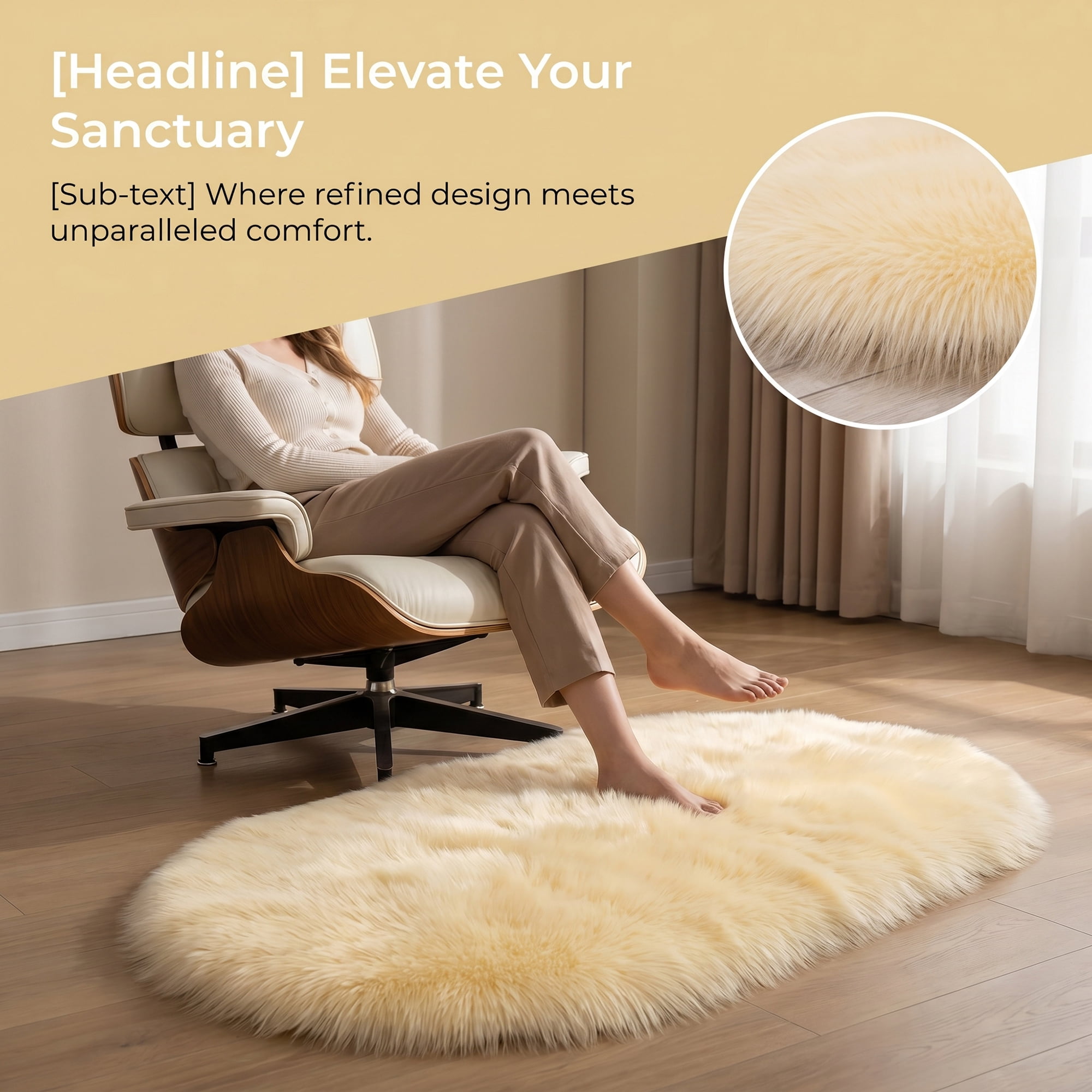 Unique Bargains Shaggy Area Rug Ultra Fluffy Non-Slip Fuzzy Carpet 35" x 24" Beige