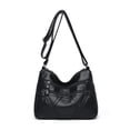 thumbnail image 2 of Qarigey Bolsos cruzados para mujer, PU multicapa con cremallera, correa ajustable, bolso de hombro de Color sólido, multibolsillo, para madre Bolsas de mensajero y de hombro Negro, 2 of 6