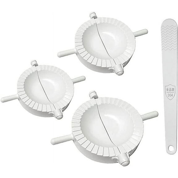 3Pcs Dumpling Maker Gyoza Wrappers Empanadas Press Mold Dumpling Mold Set with a Stainless Steel Spoon