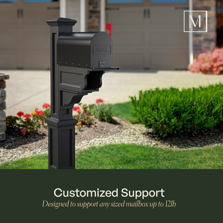 Mayne Dover Mailbox Arm Mount Black Plastic Mailbox Post - Walmart.com