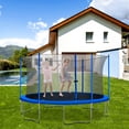 thumbnail image 2 of 12 Foot Trampoline with Safety Enclosure Net, Outdoor Trampoline for Kids Adults, Bulit-in Zipper Heavy Duty Steel Frame, Recreational Trampoline with Spring Pad for Backyard, K925, 2 of 10