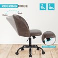 thumbnail image 2 of LEEJAY Ash Brown Faux Leather Swivel Desk Chair,Armless Adjustable Office Task Chair for Bedroom, 2 of 6