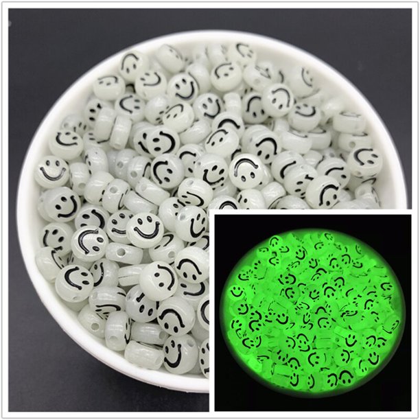 50/100 Uds 7mm 10mm cuentas luminosas letras cuentas acrílicas cuentas espaciadas para fabricación de joyería DIY dijes pulsera collar Tan Jianjun unisex