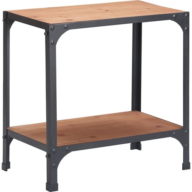 Serta Table d'Appoint Overland en Bois et Métal Noir