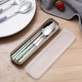 thumbnail image 3 of Catlerio Portable Flatware Set w/Case Stainless Steel Knife Fork Spoon Set w/Wheat Handle, 3 of 4