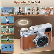 5K Digital Camera for Photography WiFi Autofocus 48MP Vlogging Camera for Youtube 16X Digital Zoom with Front and Rear Cameras with 32GB SD Card