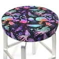 thumbnail image 3 of Kdxio whale fish octopus Stool Covers Round,Stretch Round Bar Stool Covers Washable Bar Stool Cushion Slipcover for 12-15 Inch Chair-12 inch, 3 of 7