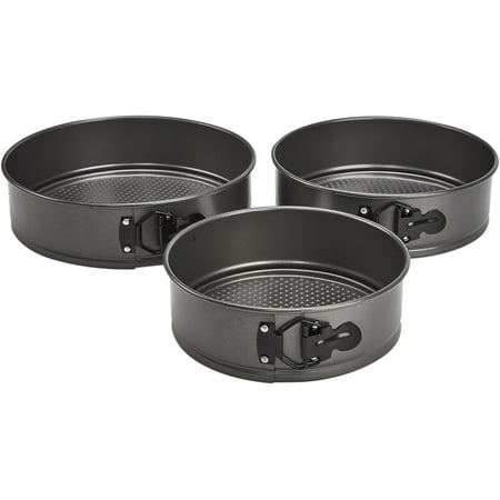 Mainstays 3-Piece Steel Premium Nonstick Springform Pans Set, Assorted Sizes