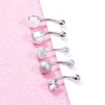 thumbnail image 2 of Conjunto de anillo de ombligo de circonio de acero inoxidable, joyería de anillo de perforación corporal de moda (5 piezas de plata), 2 of 4