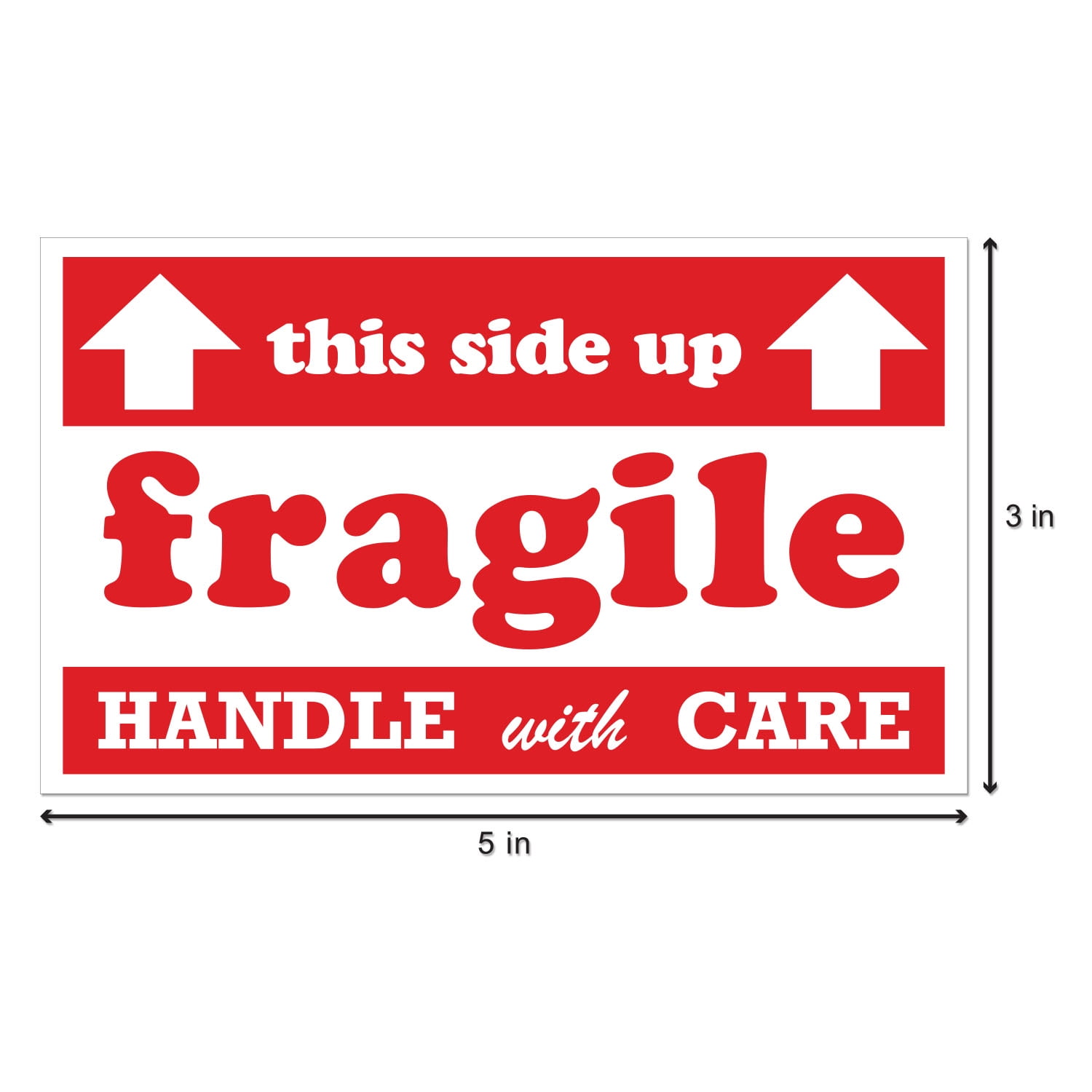 500 Labels 3x5 Fragile THIS SIDE UP Shipping Mailing Handle with Care Stickers 