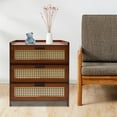 thumbnail image 3 of Wooden Nightstand Bedside Bedroom End Table with 3 Drawers Storage Shelf Stand, 3 of 17
