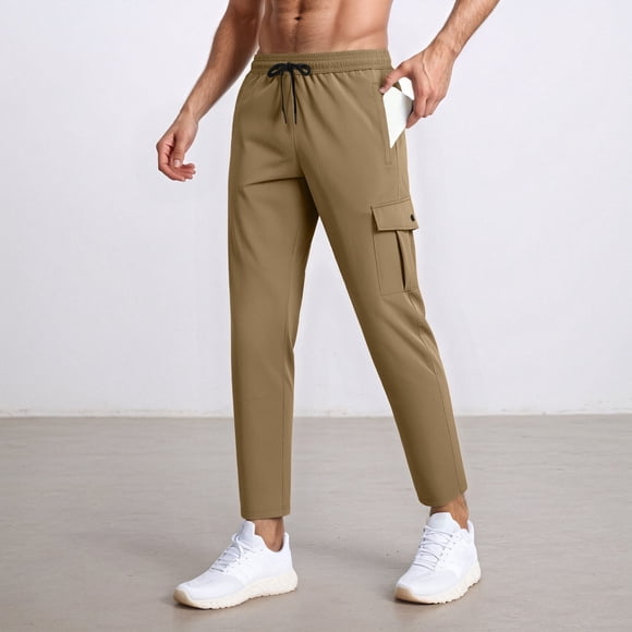 Pantalon Décontracté pour Hommes Pratique pour l'Extérieur Cargo à Coupe Droite avec Titres pour un Port Quotidien et un Confort de Voyage