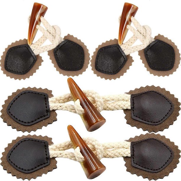 Cow Toggle Clothing Toggle Buttons Cow Horn Design for Clothes Use 4Pairs ...