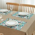 thumbnail image 3 of Blue Christmas Santa and Snowman Pattern Summer Placemats Table Placemats Set Of 4-Linen Kitchen Washable Placemats Table Mats 11.8"x17.7" Non-Slip Heat Resistant, 3 of 6