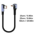 thumbnail image 5 of 15/25/50cm 66W 90 Degree Elbow Short Cable Type C to Type C Fast Charging Data Cord for Power Case Camera Mobile Phone, 5 of 10