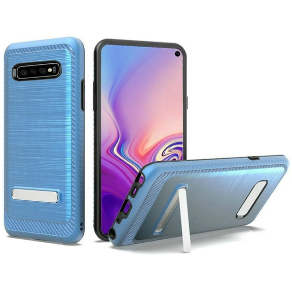 GSA Brushed Hybrid Case w/Kickstand for Samsung S10 (6.1") - Blue